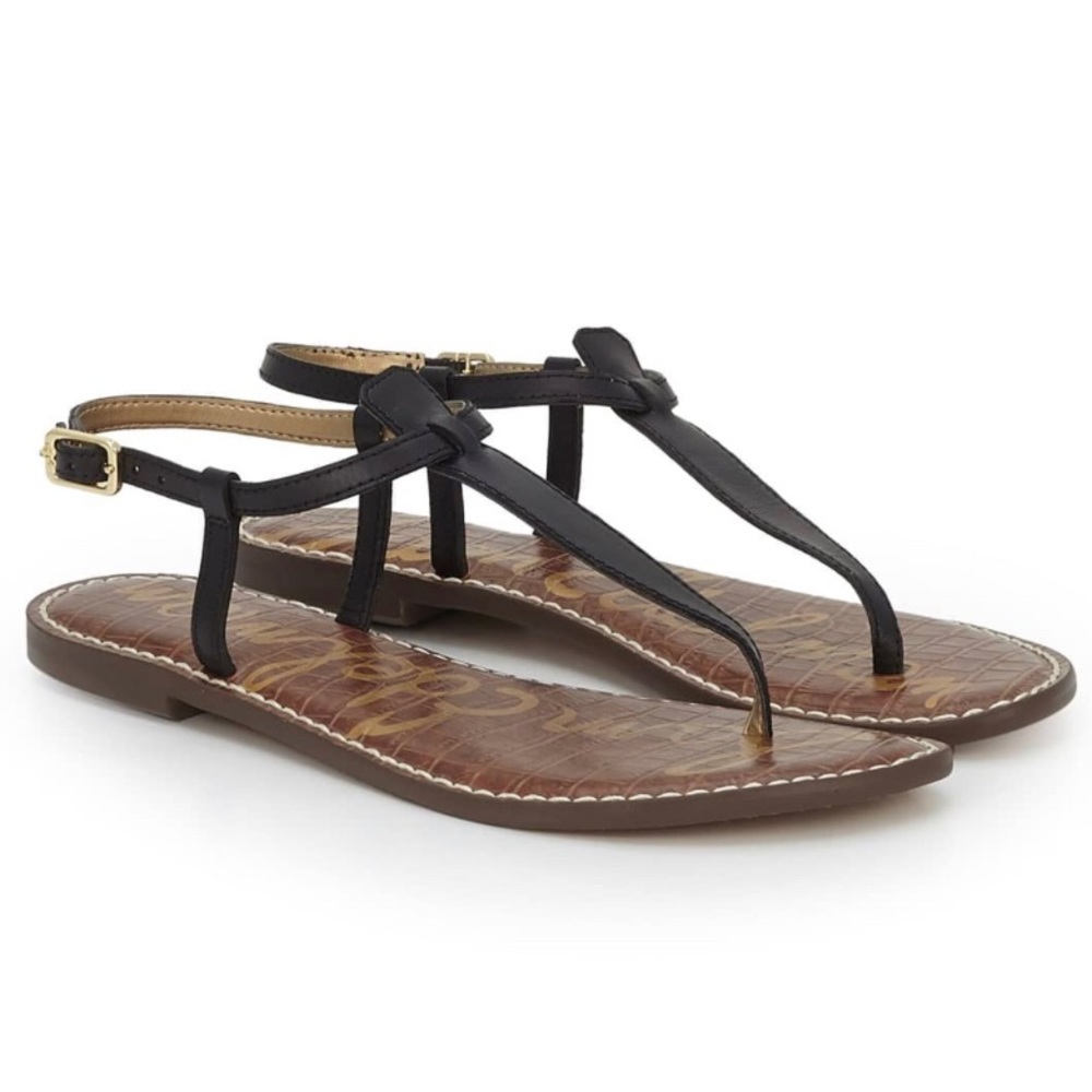 Sam Edelman True Black Leather Gigi Thong Sandal